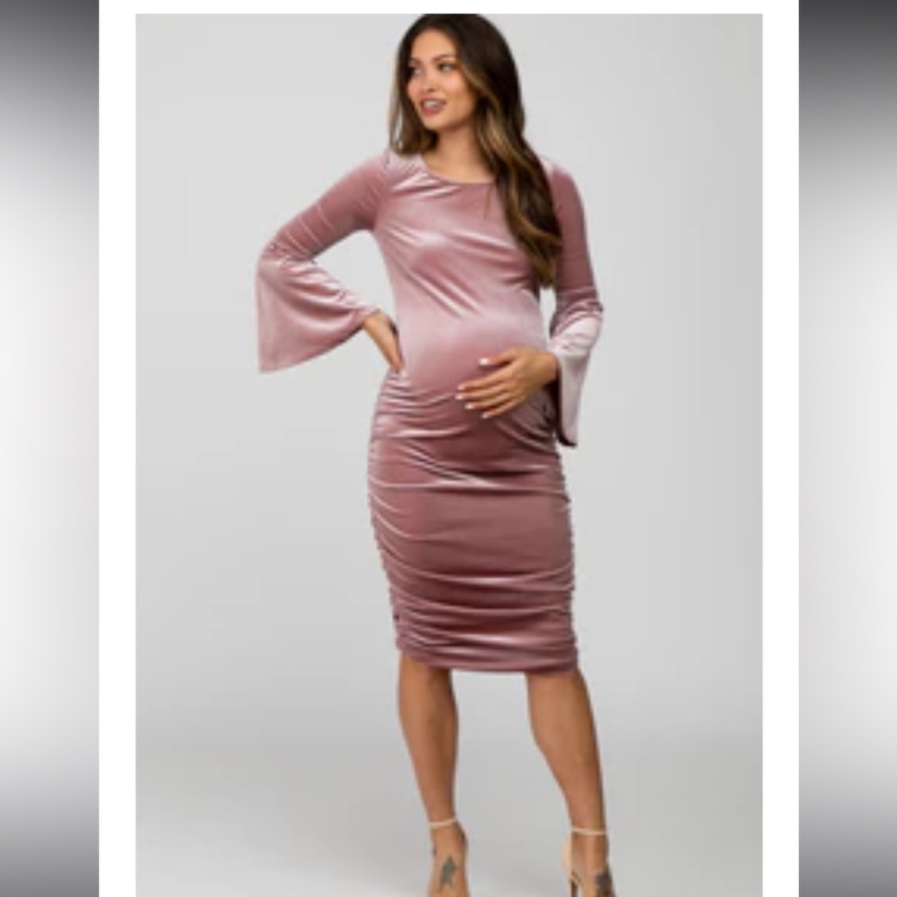 Pink blush maternity dress